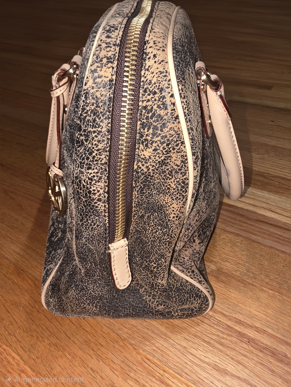 Michael Kors Unique Soft Suede Large Beige Ultra Distressed/Vintage Satchel - Picture 3 of 7
